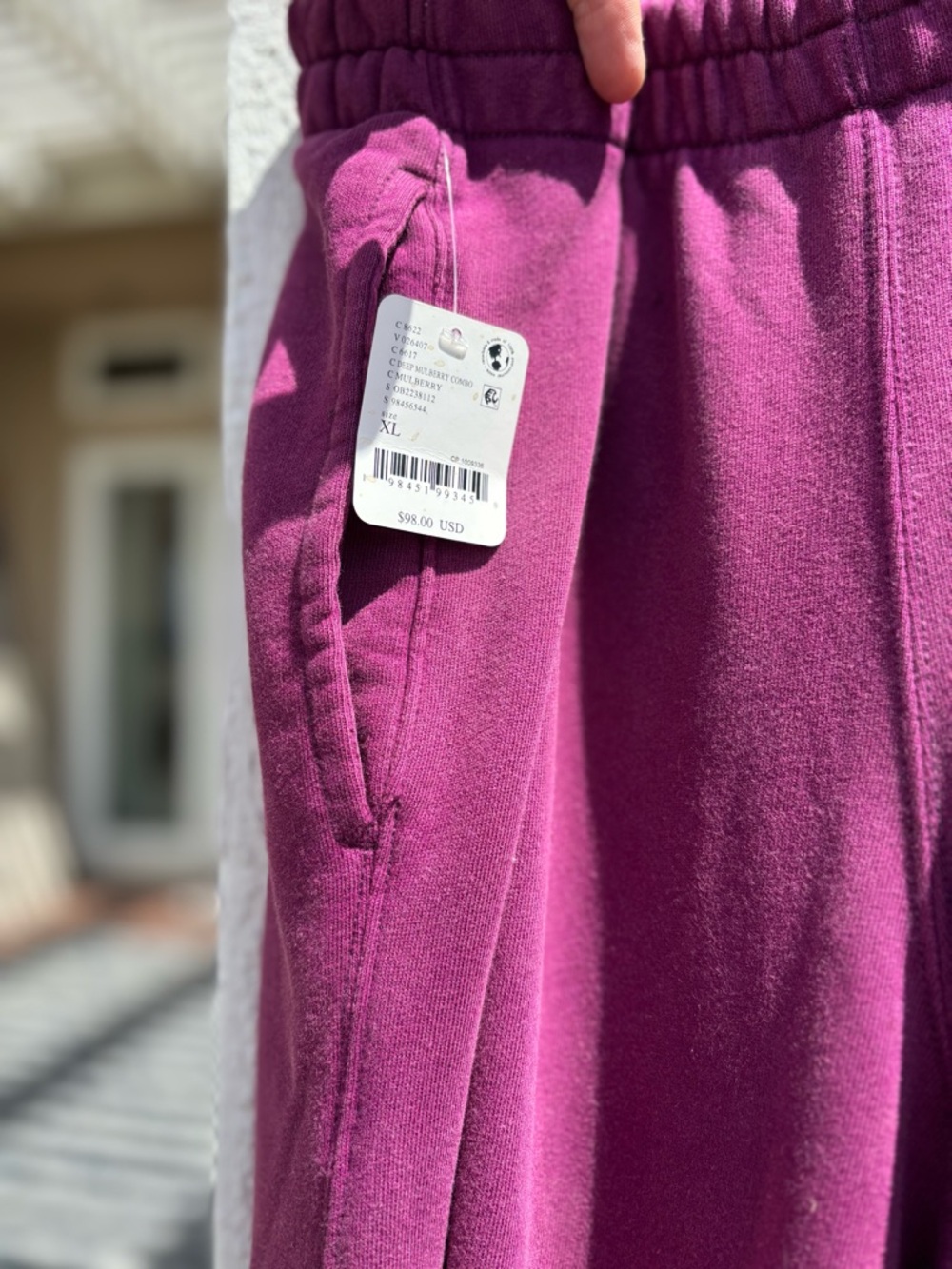 NWT!  Free People Movement Embroidered All Star Sweat Pants Mulberry Combo ~ XL - Picture 6 of 8